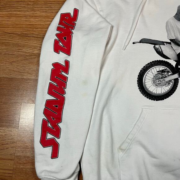 Justin Bieber Mens H&M Purpose Stadium Tour White Hoodie 2017 Sz Large Preowned - Picture 3 of 10